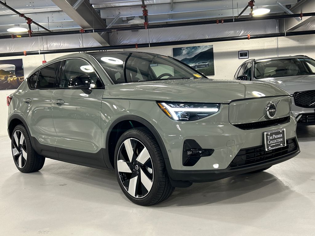 Sage Green Metallic 2024 Volvo C40 Recharge Twin Ultimate eAWD SUV / Crossover All-Wheel Drive 1-Speed Automatic