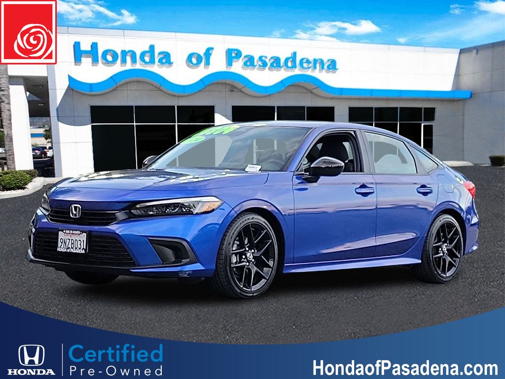 Blue 2024 Honda Civic Sport FWD Sedan Front-Wheel Drive Continuously Variable Transmission