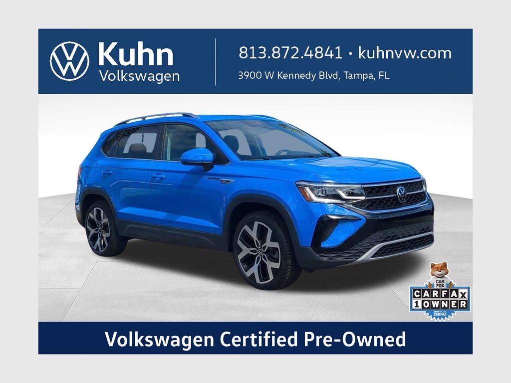 Cornflower Blue 2023 Volkswagen Taos SUV / Crossover All-Wheel Drive 7-Speed Dual Clutch