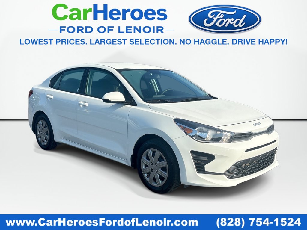 Clear White 2023 Kia Rio Sedan Front-Wheel Drive Continuously Variable Transmission
