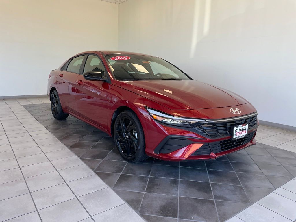 Ultimate Red 2026 Hyundai Elantra SEL Sport FWD Sedan Front-Wheel Drive Continuously Variable Transmission