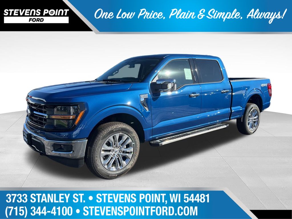 Blue Metallic 2024 Ford F-150 Pickup Truck Four-Wheel Drive Automatic