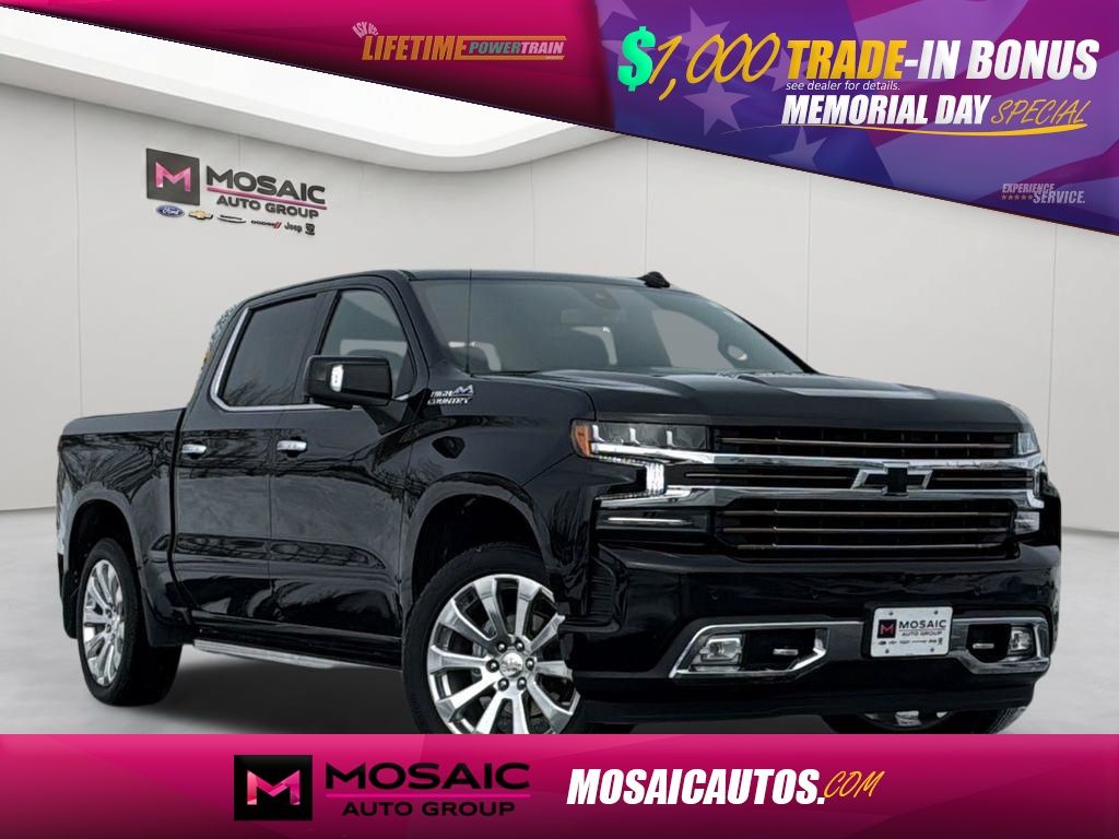 Black 2022 Chevrolet Silverado 1500 High Country Crew Cab 4WD Pickup Truck Four-Wheel Drive Automatic