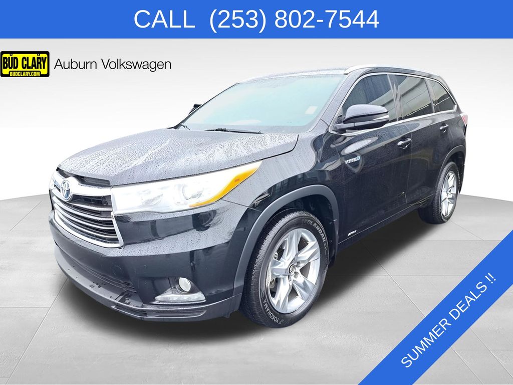 Midnight Black Metallic 2016 Toyota Highlander Hybrid Limited SUV / Crossover All-Wheel Drive Continuously Variable Transmission