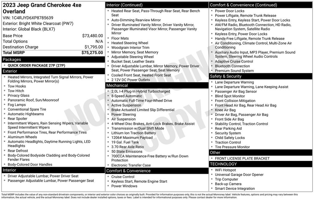 Used 2023 White Jeep Overland 4xe image 32
