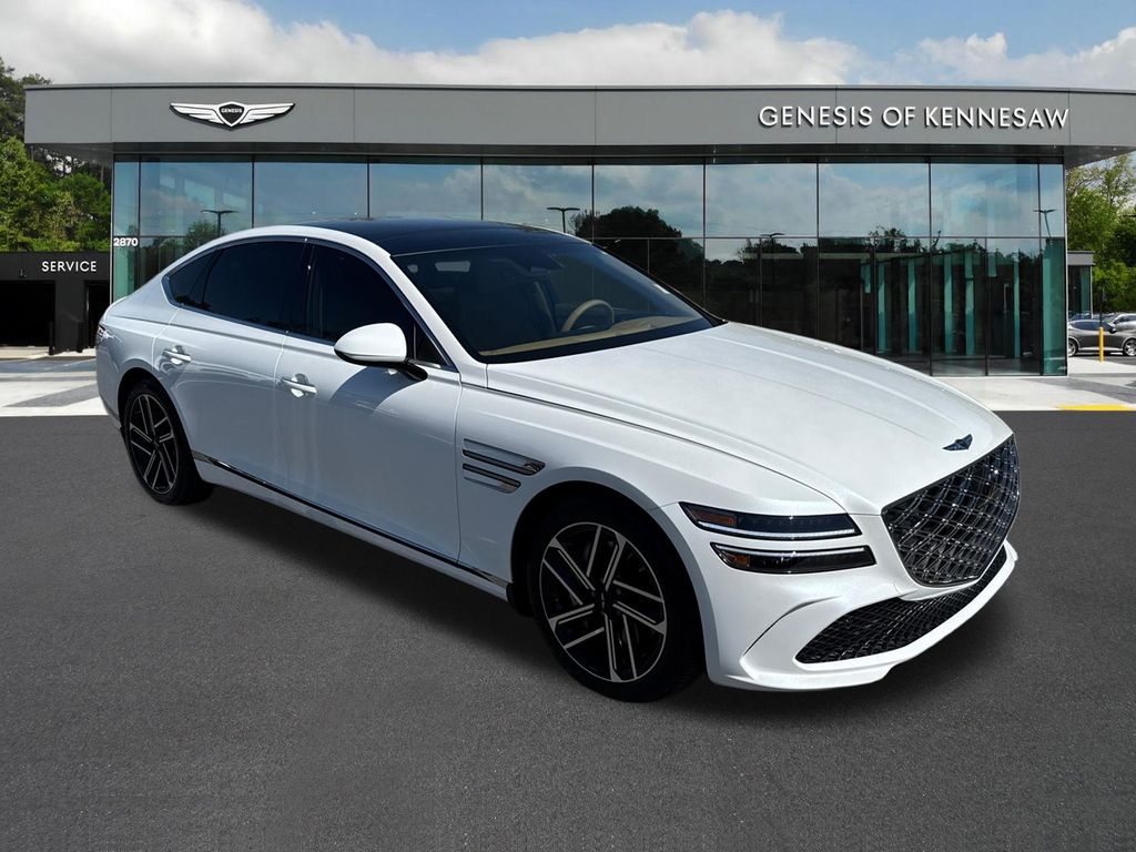 Uyuni White 2025 Genesis G80 2.5T Advanced AWD Sedan All-Wheel Drive 8-Speed Automatic