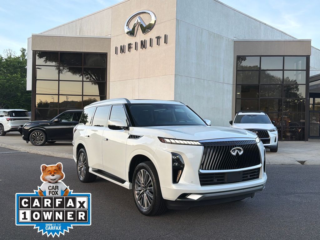 Radiant White 2025 INFINITI QX80 Luxe RWD SUV / Crossover Rear-Wheel Drive 9-Speed Automatic