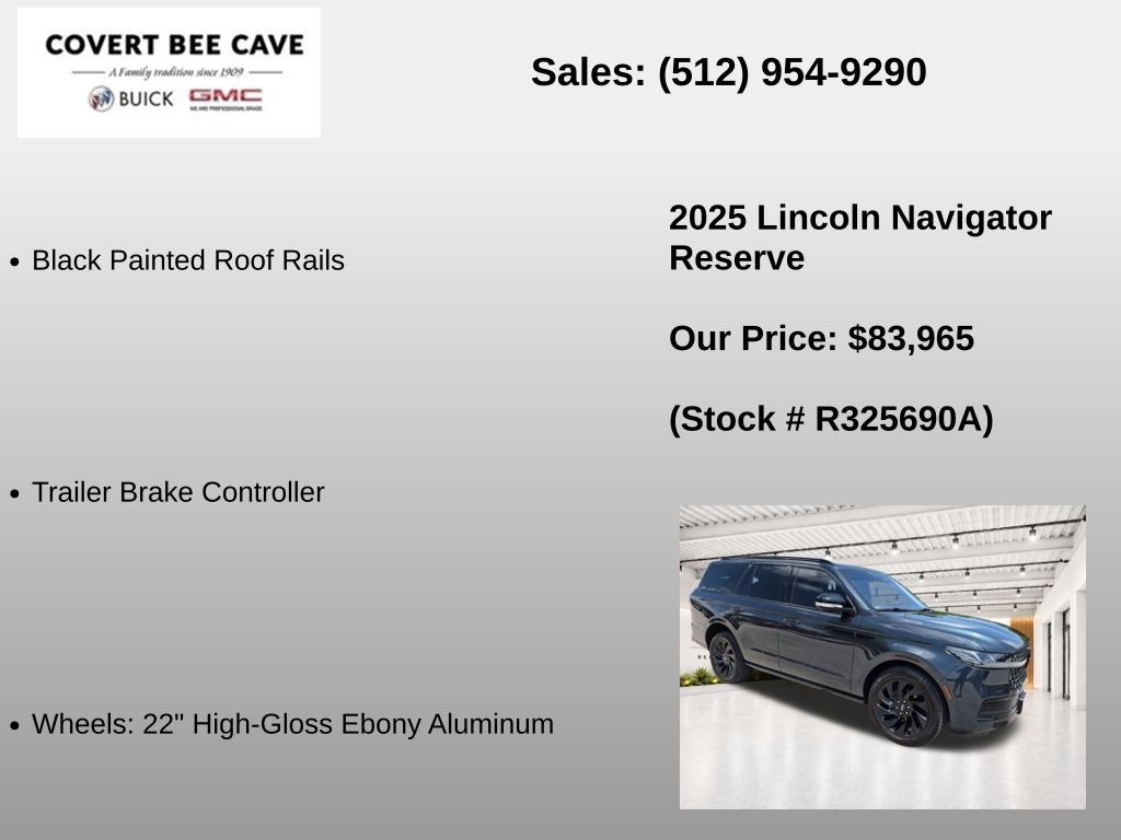 Used Car 2025 Lincoln Navigator  Reserve For Sale Under $90,000 In Austin, Texas