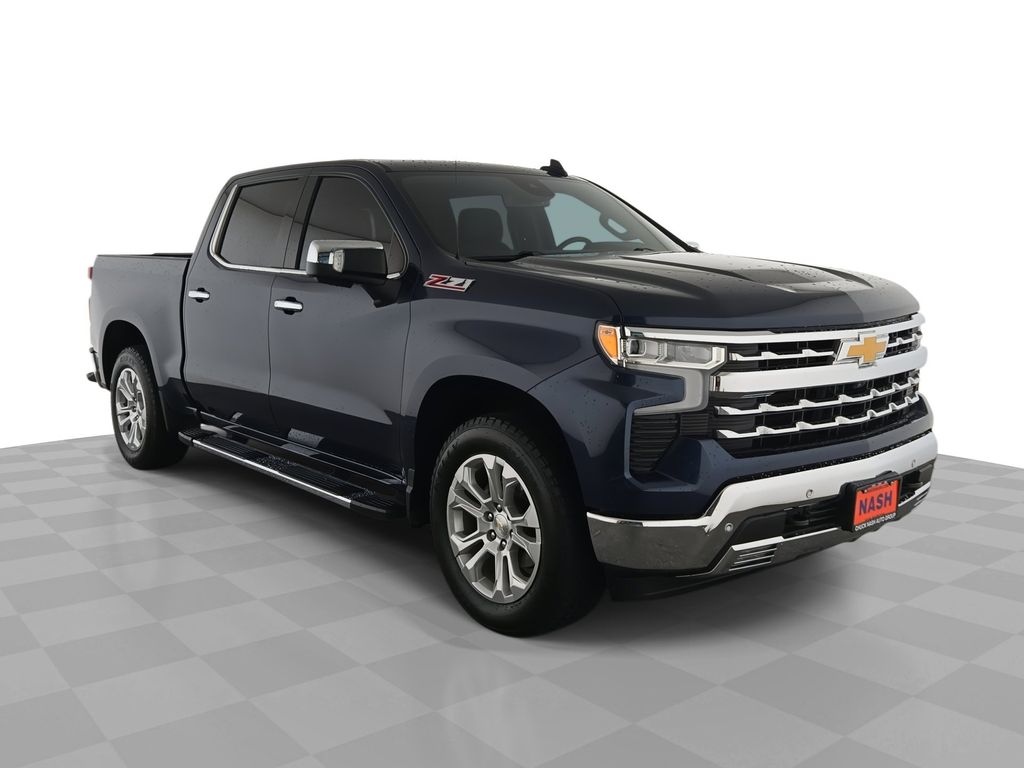 Northsky Blue Metallic 2023 Chevrolet Silverado 1500 LTZ Crew Cab 4WD Pickup Truck Four-Wheel Drive Automatic