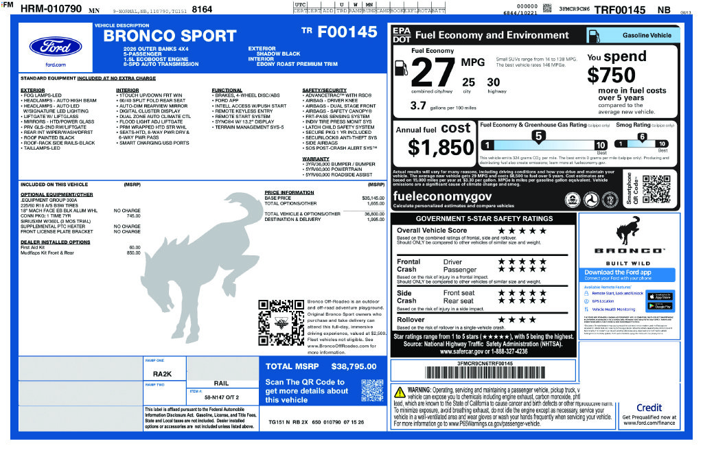 2026 Ford Bronco Sport Outer Banks
