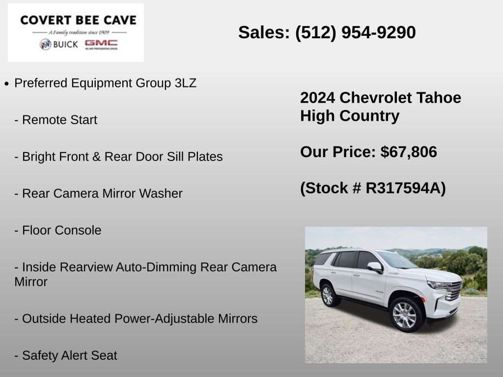 Used Car 2024 Chevrolet Tahoe  High Country For Sale Under $70,000 In Austin, Texas
