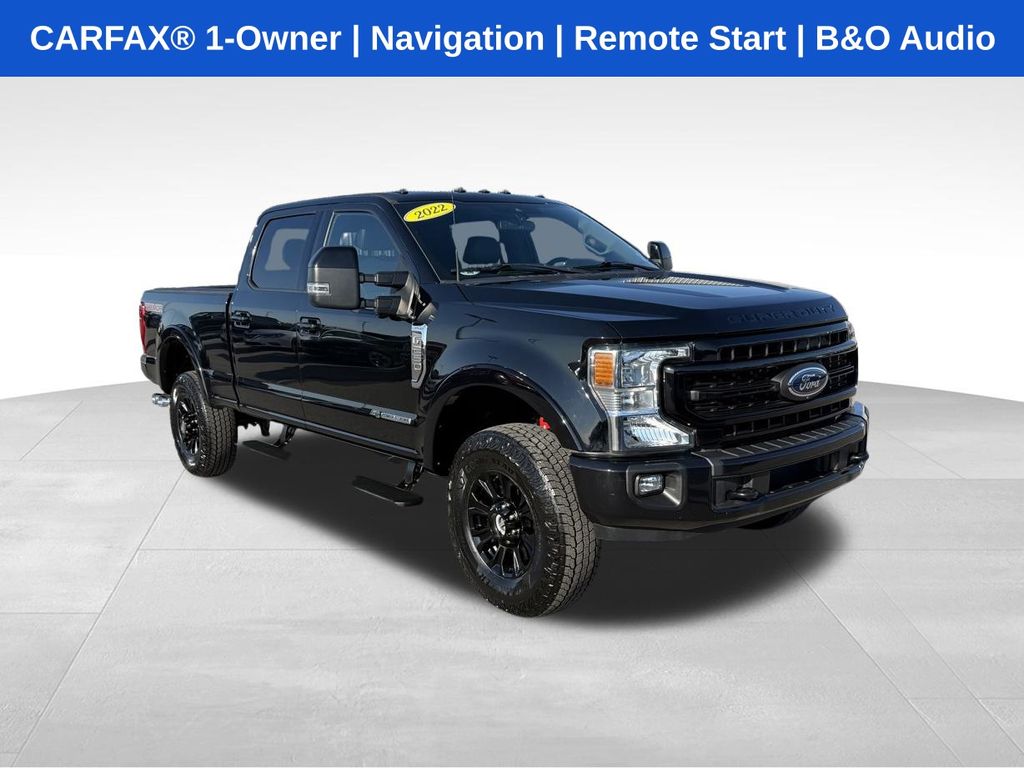 Agate Black Metallic 2022 Ford F-250 Super Duty Lariat Crew Cab 4WD Pickup Truck Four-Wheel Drive Automatic