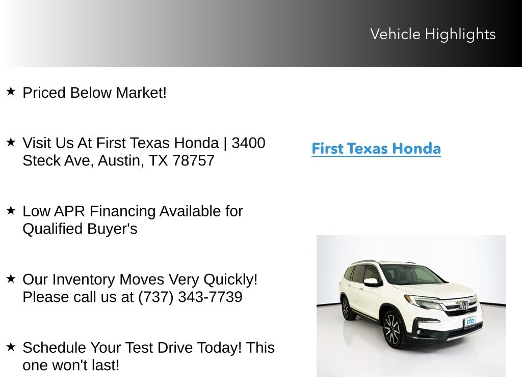 Used Car 2020 Honda Pilot  Touring For Sale Under $25,000 In Austin, Texas