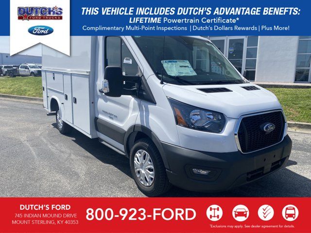 Oxford White 2024 Ford Transit Chassis 350 138 Cutaway RWD Van Rear-Wheel Drive