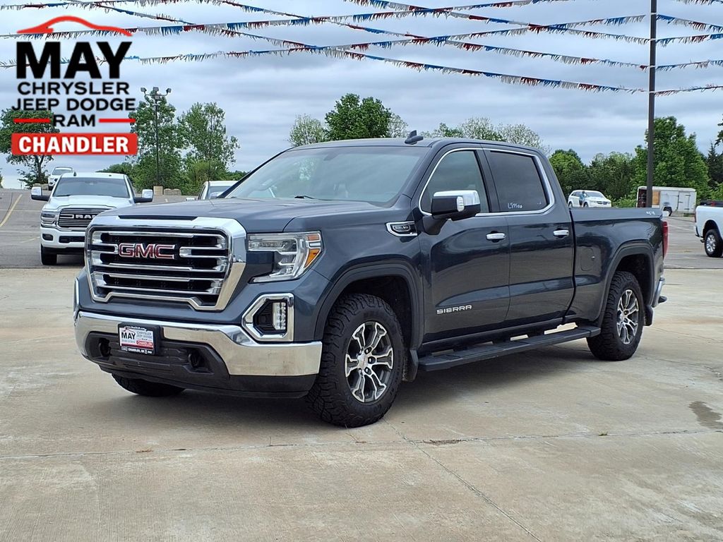 Gray 2019 GMC Sierra 1500 SLT Crew Cab 4WD Pickup Truck Four-Wheel Drive 8-Speed Automatic