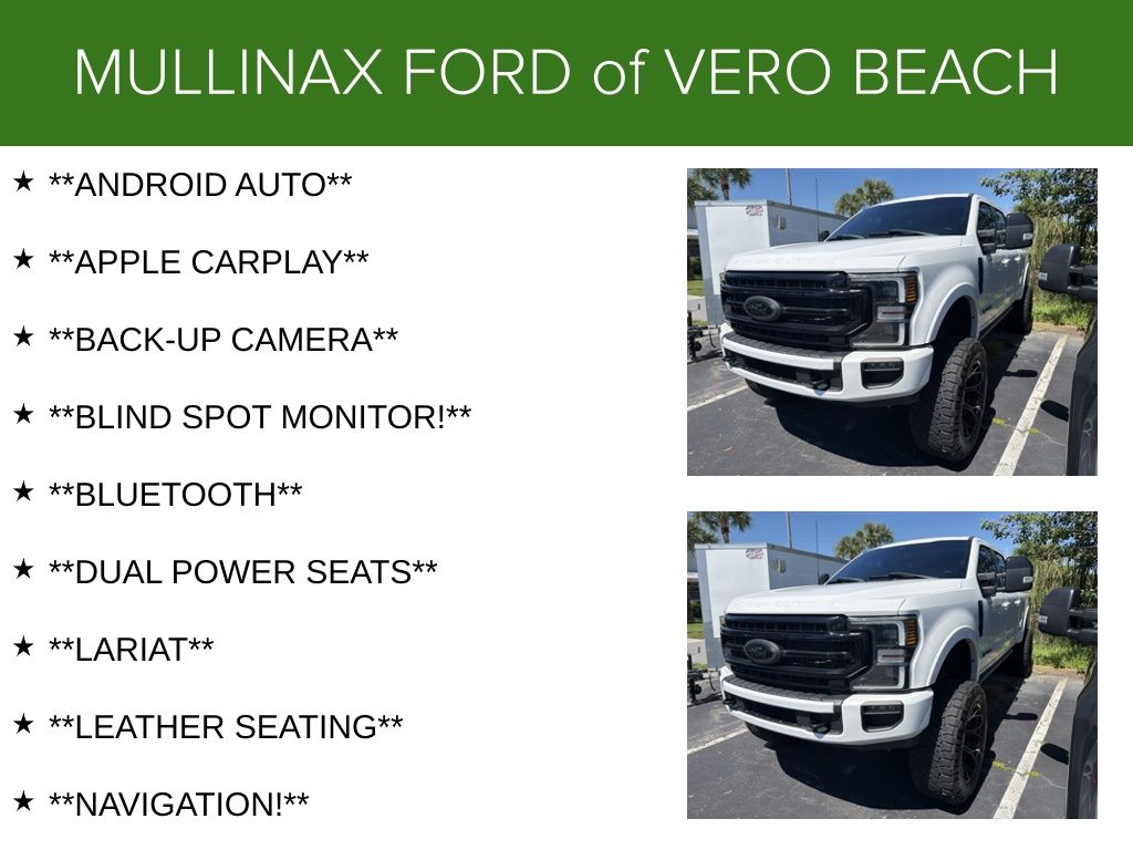 2022 White Metallic Ford Super Duty F-250 SRW Lariat 4X4 Truck