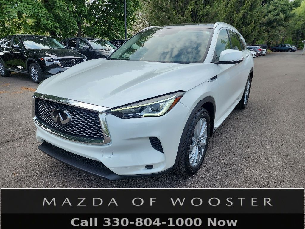 Radiant White 2023 INFINITI QX50 SUV / Crossover All-Wheel Drive Continuously Variable Transmission