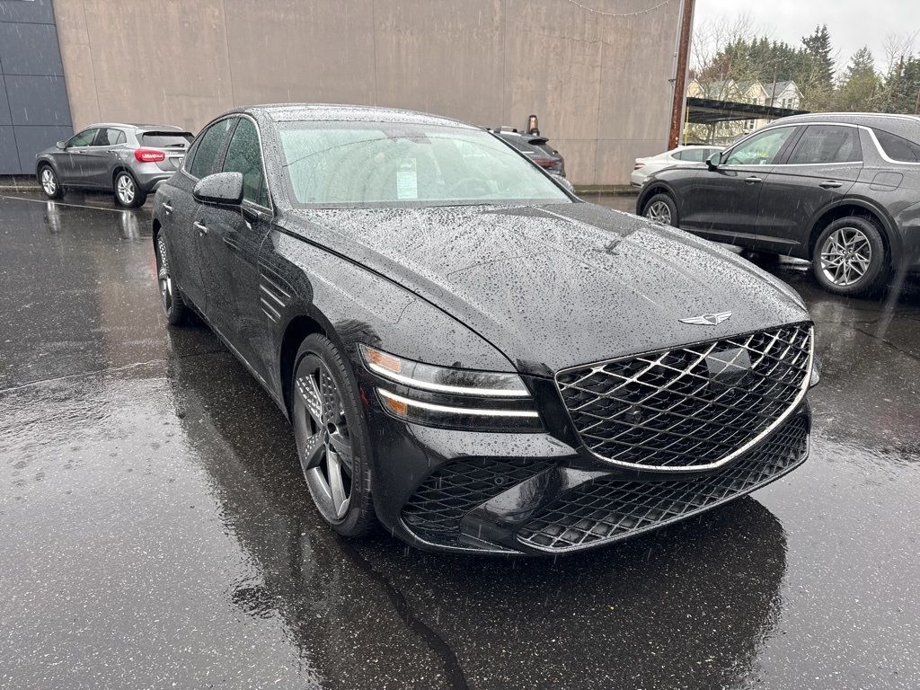 Vik Black 2025 Genesis G80 3.5T Sport Prestige AWD Sedan All-Wheel Drive 8-Speed Automatic