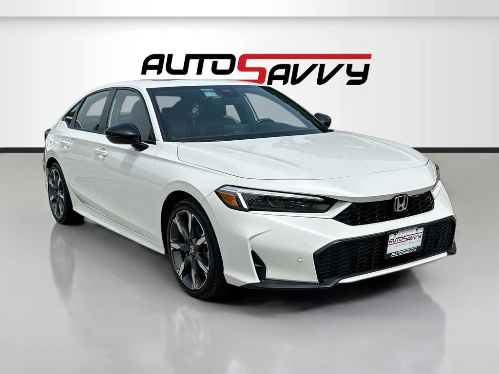 2025 Honda Civic Hybrid Sport Touring White at AutoSavvy Houston Southwest