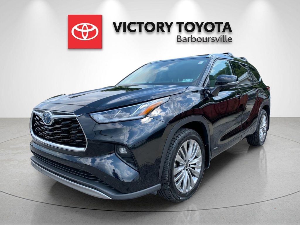 Midnight Black Metallic 2022 Toyota Highlander Hybrid SUV / Crossover All-Wheel Drive Continuously Variable Transmission