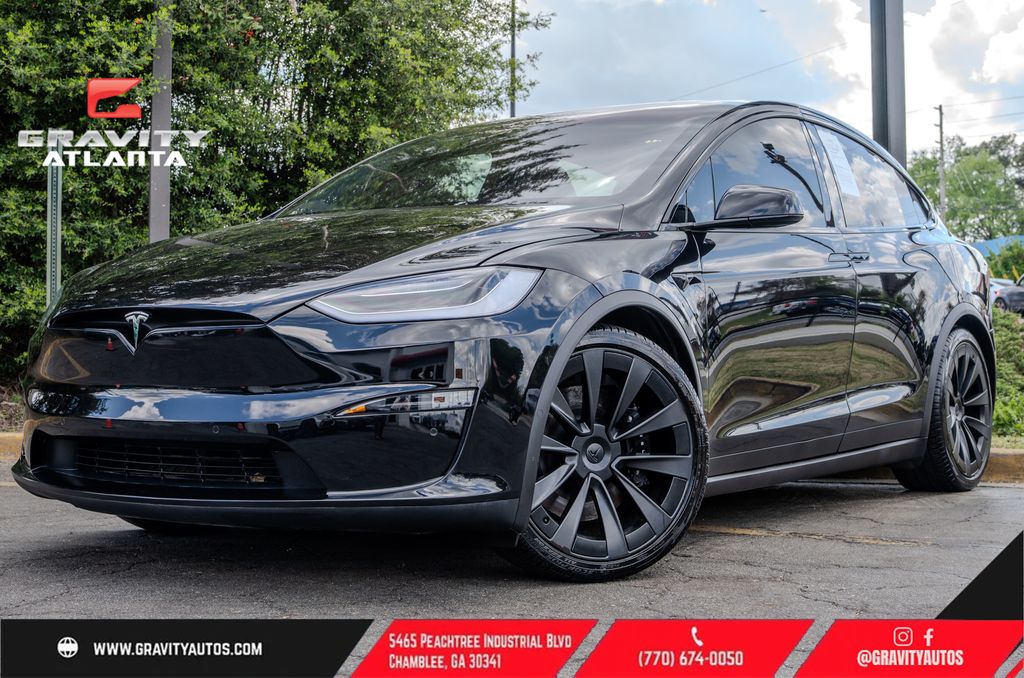 Solid Black 2023 Tesla Model X Standard Range AWD Sedan All-Wheel Drive 1-Speed Automatic