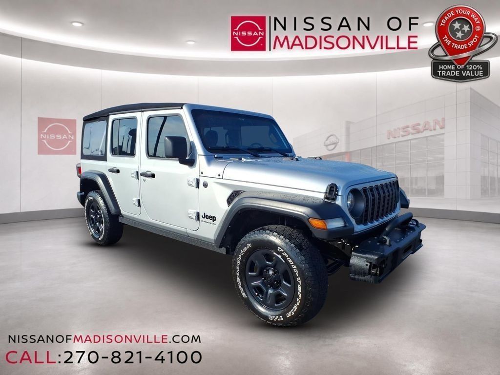 Silver Zynith Clearcoat 2024 Jeep Wrangler SUV / Crossover Four-Wheel Drive 8-Speed Automatic