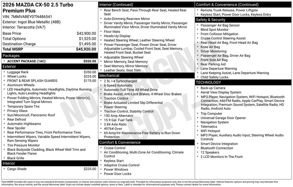 2026 Mazda CX-50 2.5 Turbo Premium Plus
