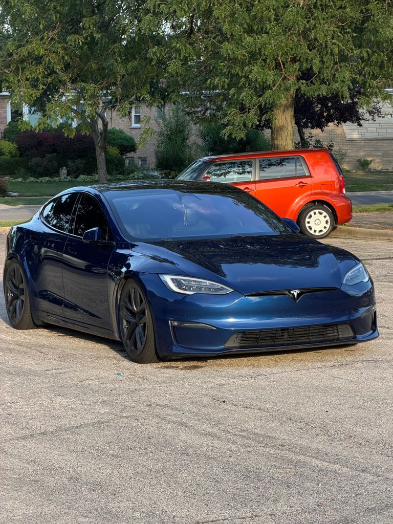 Deep Blue Metallic 2021 Tesla Model S Sedan All-Wheel Drive 1-Speed Automatic