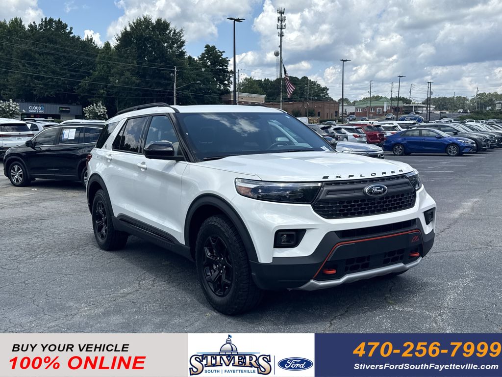 White Metallic 2023 Ford Explorer SUV / Crossover All-Wheel Drive Automatic
