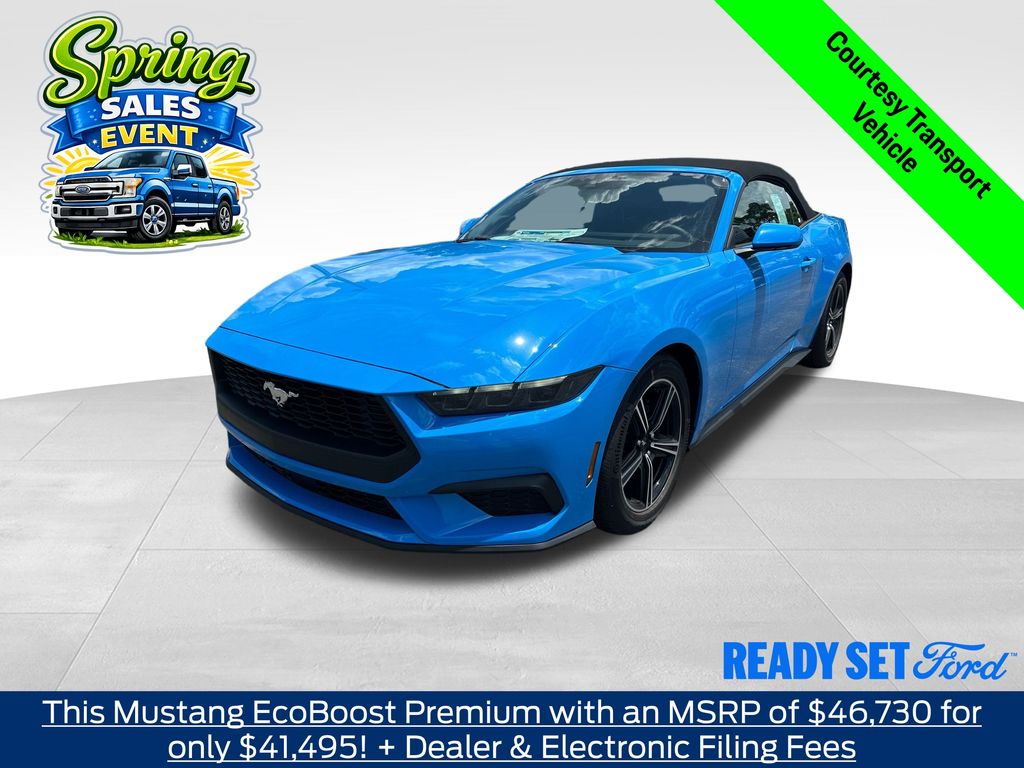 Grabber Blue Metallic 2025 Ford Mustang EcoBoost Premium Convertible RWD Convertible Rear-Wheel Drive Automatic