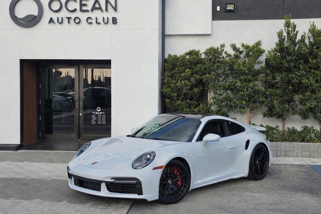 White 2021 Porsche 911 Turbo Coupe AWD Coupe All-Wheel Drive 8-Speed Automatic