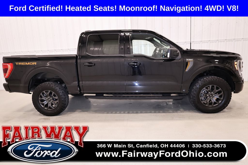 Agate Black Metallic 2023 Ford F-150 Tremor SuperCrew 4WD Pickup Truck Four-Wheel Drive Automatic
