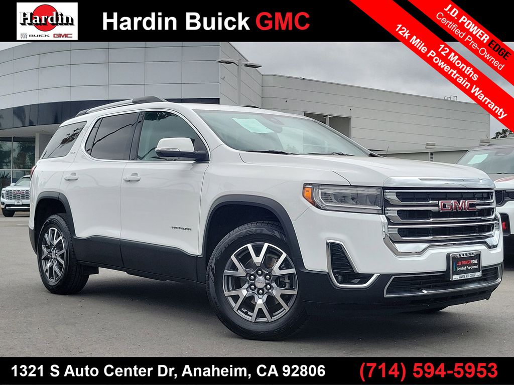 Summit White 2023 GMC Acadia SLT FWD SUV / Crossover Front-Wheel Drive 9-Speed Automatic