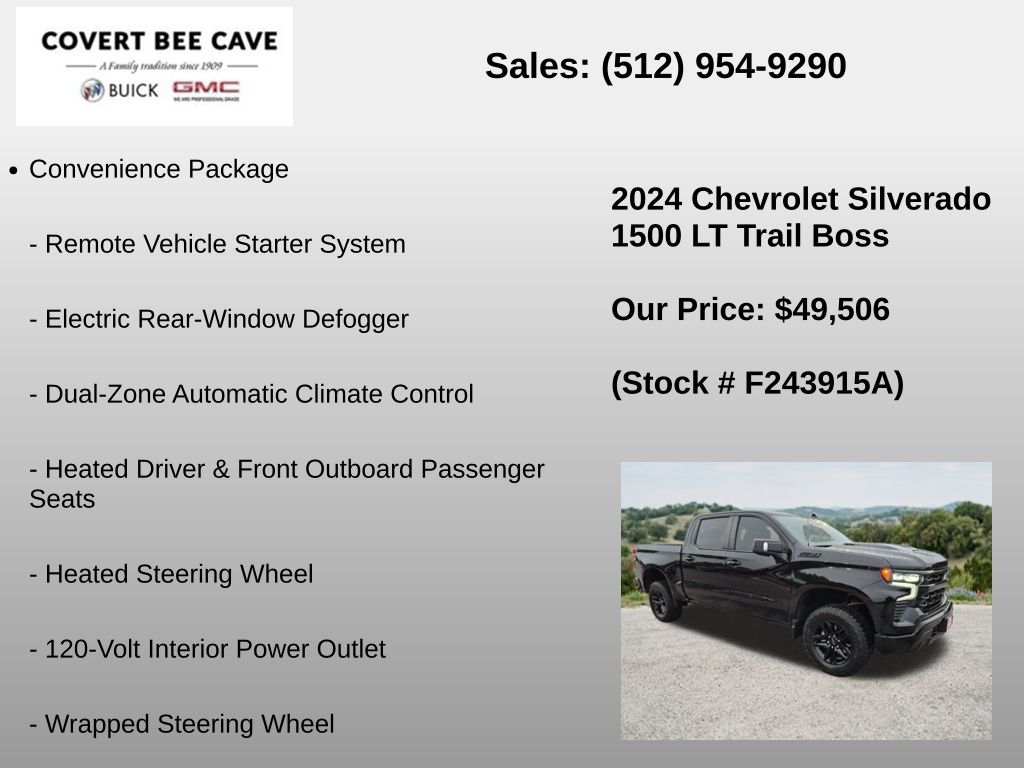 Used Car 2024 Chevrolet Silverado 1500  Lt Trail Boss For Sale Under $50,000 In Austin, Texas