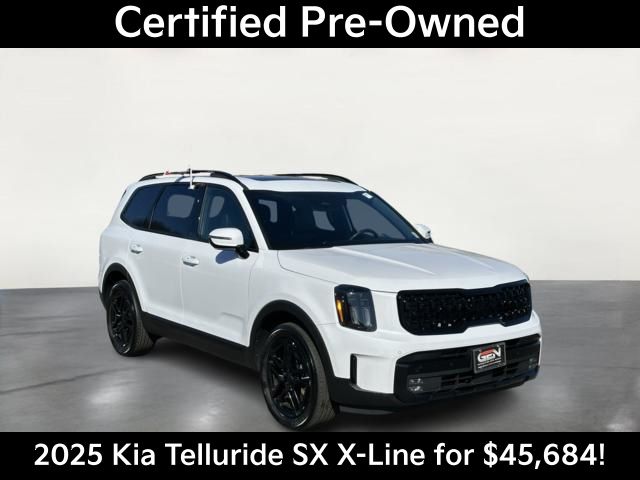 Glacial White Pearl 2025 Kia Telluride SX X-Line AWD SUV / Crossover All-Wheel Drive 8-Speed Automatic