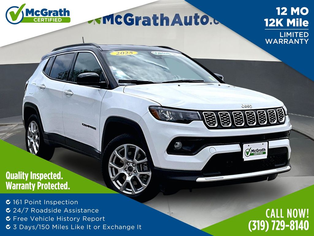 Bright White Clearcoat 2025 Jeep Compass SUV / Crossover Four-Wheel Drive 8-Speed Automatic