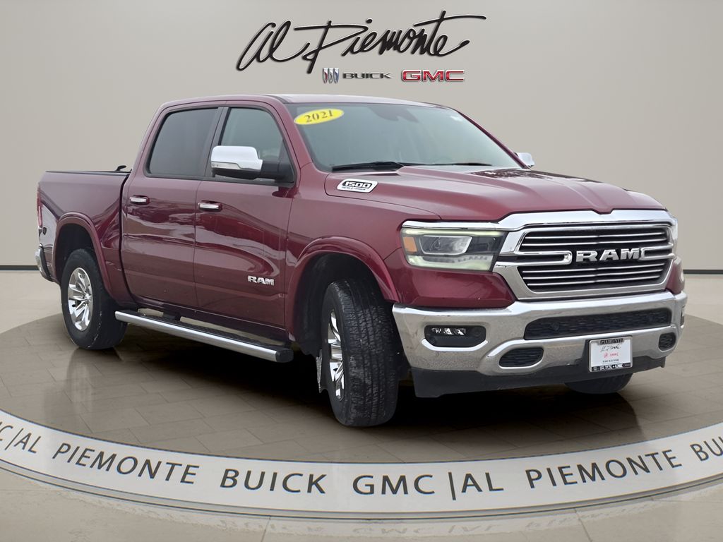 Delmonico Red Pearlcoat 2021 RAM 1500 Laramie Crew Cab 4WD Pickup Truck Four-Wheel Drive 8-Speed Automatic