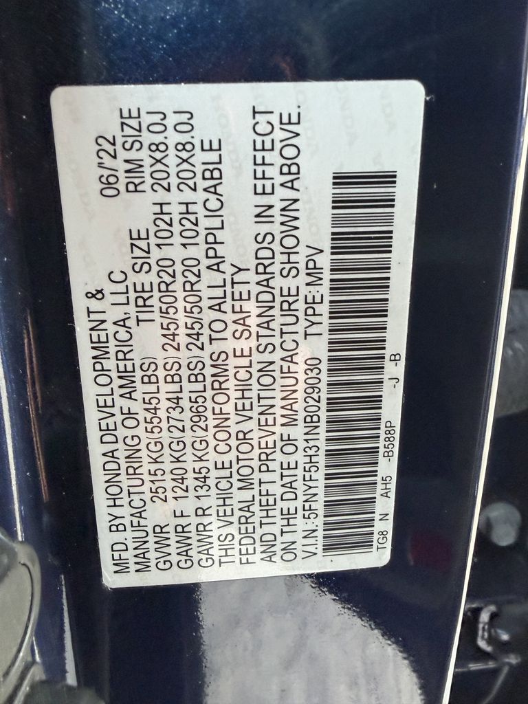 used 2022 Honda Pilot car, priced at $20,394