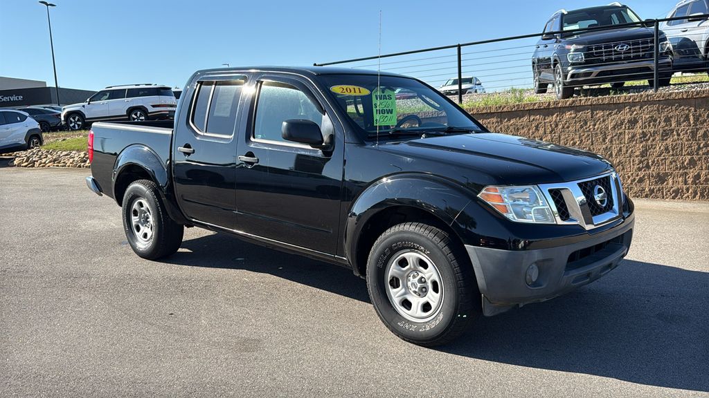 Super Black Metallic 2011 Nissan Frontier S Crew Cab Pickup Truck 4X2 5-Speed Automatic Overdrive