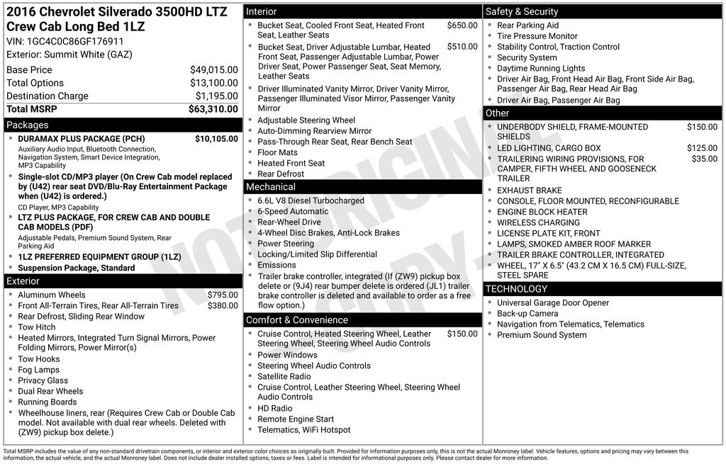 Used Car 2016 Chevrolet Silverado 3500hd  Ltz For Sale Under $50,000 In Austin, Texas