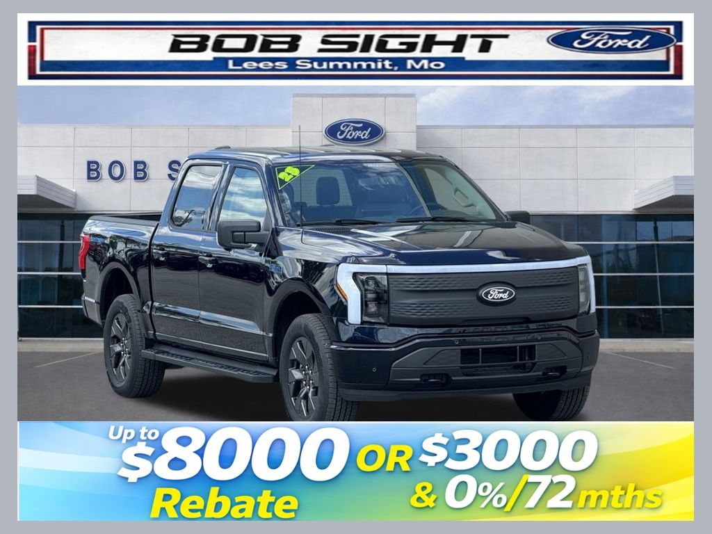 Antimatter Blue Metallic 2025 Ford F-150 Lightning Flash SuperCrew AWD Pickup Truck All-Wheel Drive Automatic