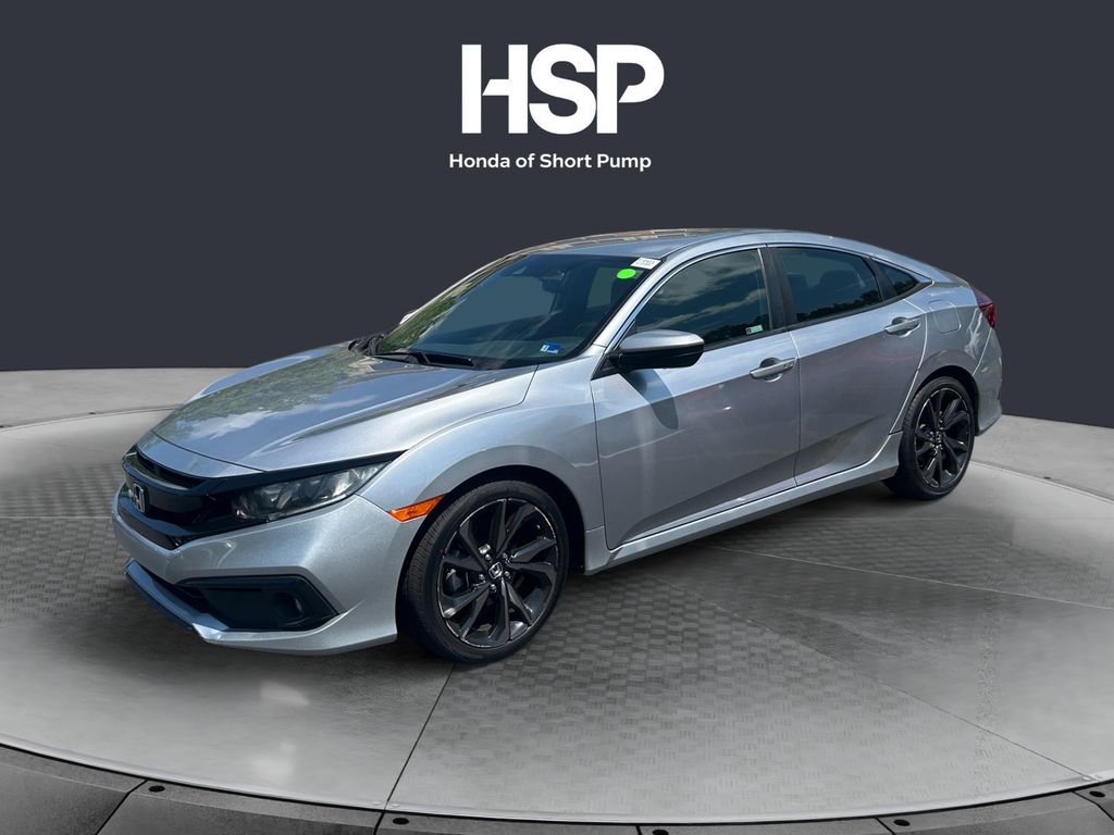 Lunar Silver Metallic 2020 Honda Civic Sedan Front-Wheel Drive Continuously Variable Transmission