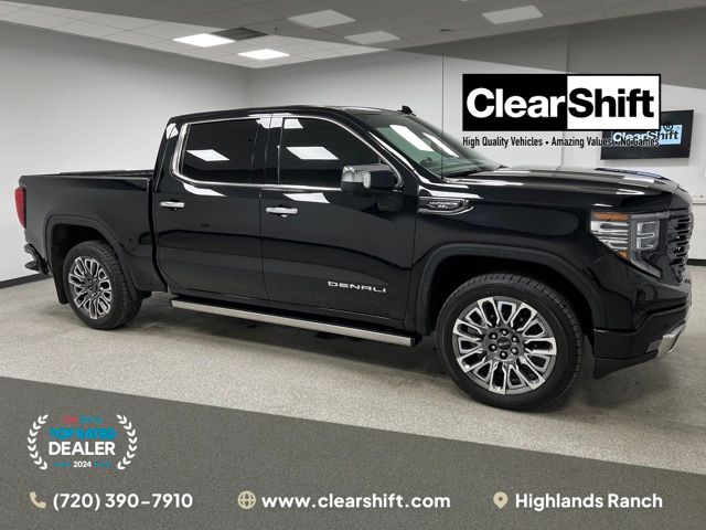 Onyx Black 2023 GMC Sierra 1500 Denali Ultimate Crew Cab 4WD Pickup Truck Four-Wheel Drive 10-Speed Automatic