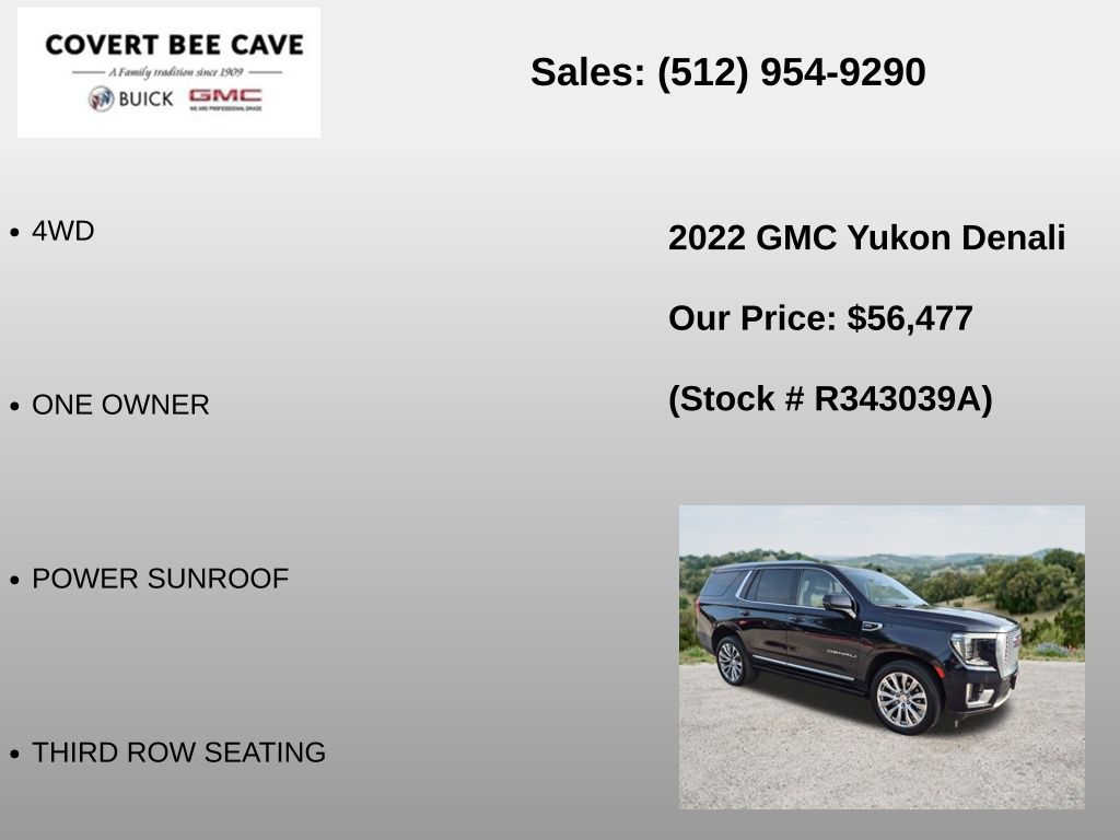 Used Car 2022 Gmc Yukon  Denali For Sale Under $60,000 In Austin, Texas