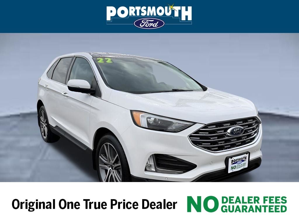 Star White Metallic Tri-Coat 2022 Ford Edge Titanium AWD SUV / Crossover All-Wheel Drive 8-Speed Automatic