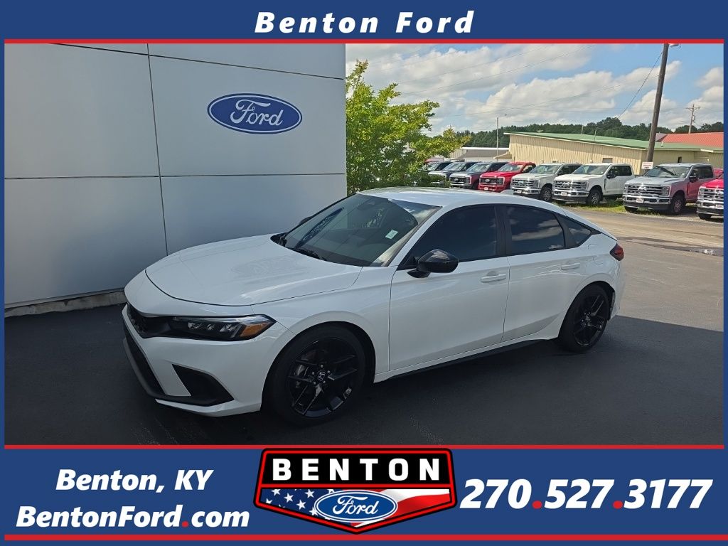 White 2024 Honda Civic Hatchback Sport FWD Hatchback Front-Wheel Drive Continuously Variable Transmission