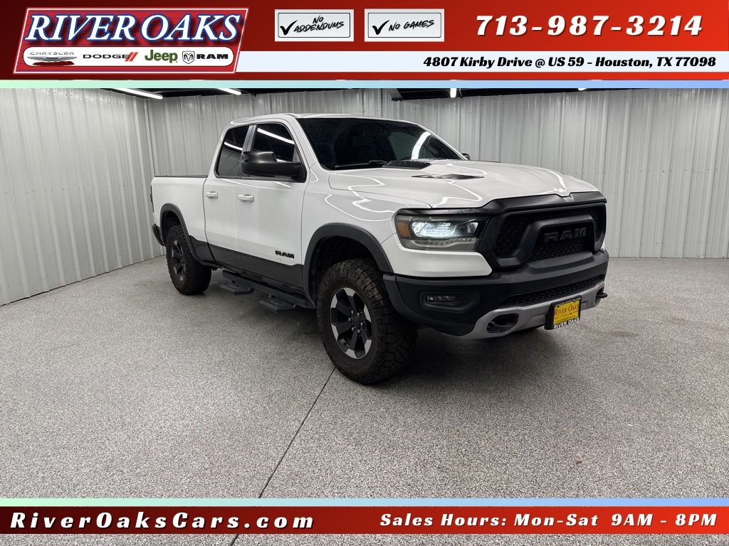 Bright White Clearcoat 2020 RAM 1500 Rebel Quad Cab 4WD Pickup Truck Four-Wheel Drive 8-Speed Automatic