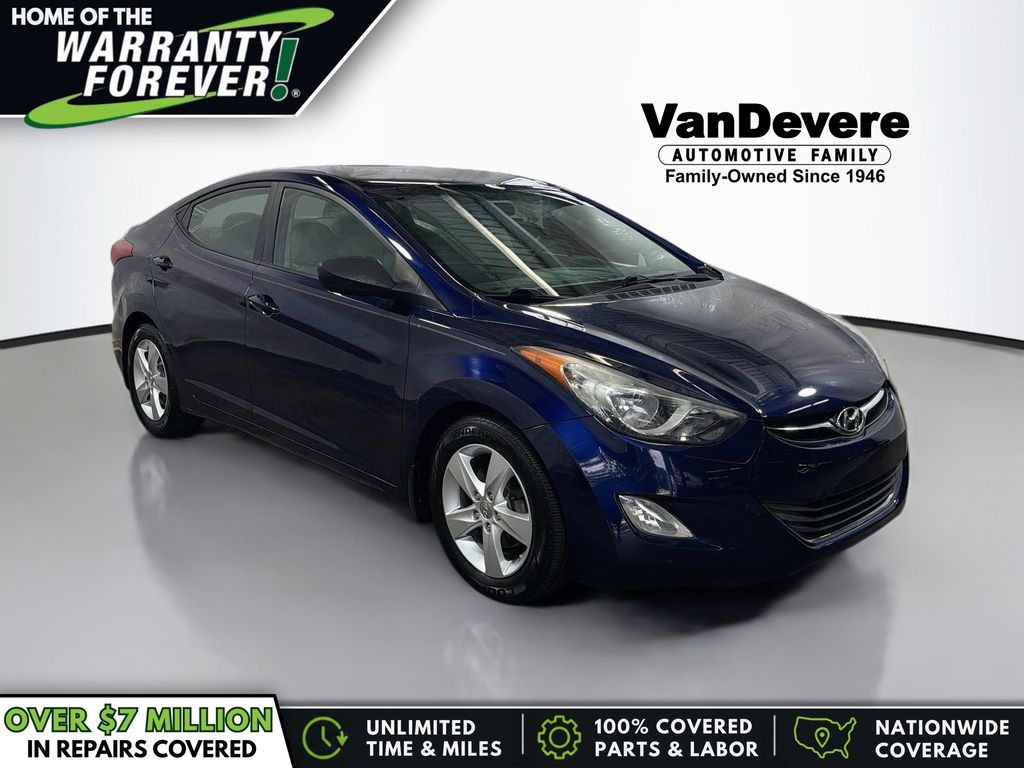 Indigo Blue Pearl 2013 Hyundai Elantra Sedan Front-Wheel Drive 6-Speed Automatic Overdrive