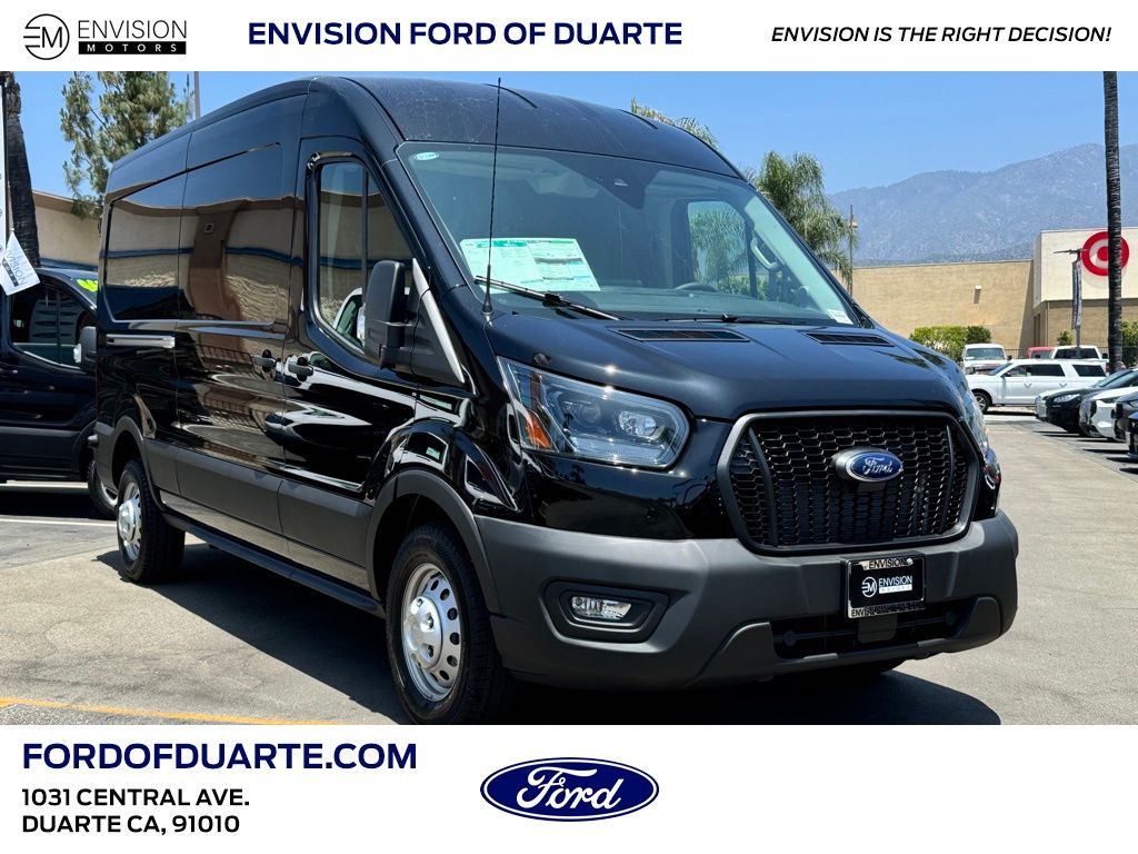 Agate Black Metallic 2024 Ford Transit Cargo 350 Medium LB Roof AWD Van All-Wheel Drive