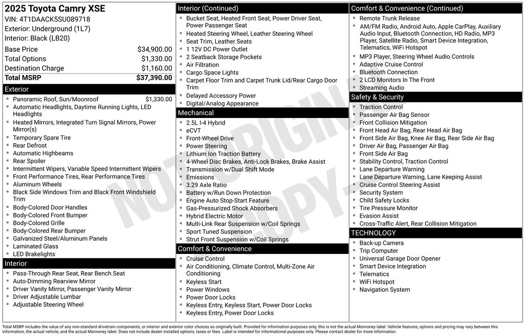 2025 Toyota Camry XSE FWD
